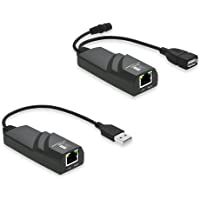 Top-Longer Adaptador Extensor 1 Puerto USB 2.0 por Cable CAt6 Ethernet UTP - hasta 50m - Extienda una conexión USB 2.0 a…